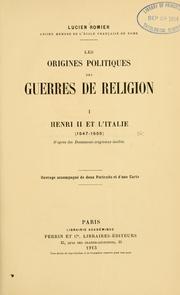 Cover of: Les origines politiques des guerres de religion 