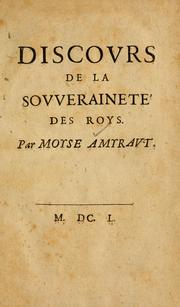 Cover of: Discovrs de la souveraineté des roys.