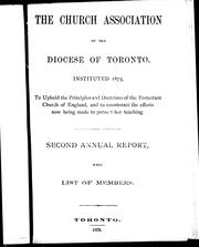 Cover of: The Church Association of the Diocese of Toronto by Church of England. Diocese of Toronto. Church Association., Church of England. Diocese of Toronto. Church Association.