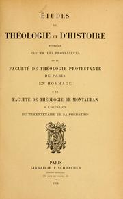 Cover of: Etudes de théologie et d'histoire