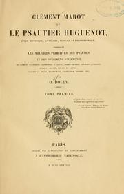 Cover of: Clément Marot et le Psautier Huguenot by Orentin Douen