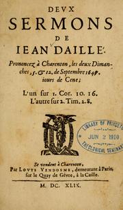 Cover of: Deux sermons de Iean Daillé by Jean Daillé