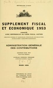 Cover of: Supplément fiscal et économique by Haiti.