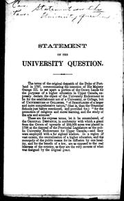 Statement on the university question