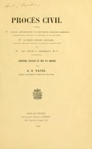 Cover of: Documents relatifs au Procés Civil Entre