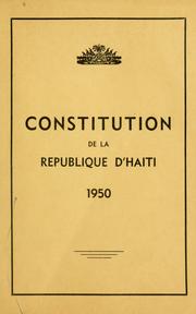 Cover of: Constitution de la République d'Haïti, 1950