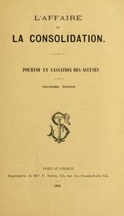 L'affaire de la consolidation by Edmond de Lespinasse
