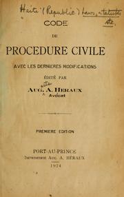 Cover of: Code de procédure civile by Haiti.