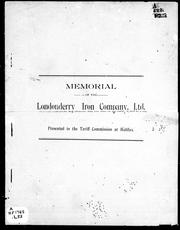 Cover of: Memorial of the Londonderry Iron Company, Ltd by Londonderry Iron Company (N.S.).