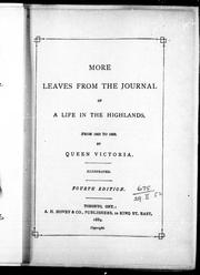 Cover of: More leaves from the journal of life in the Highlands, from 1862 to 1883
