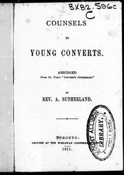 Cover of: Counsels to young converts