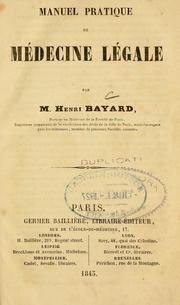 Cover of: Manuel pratique de mecine lale by Henri Bayard, Henri Bayard