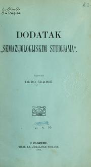 Cover of: Semzijologijske studije.  Dodatak. by uro kari