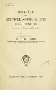 Cover of: Beiträge zur Entwicklungsgeschichte des Judentums von ca. 400 v. Chr. bis ca. 1000 n. Chr