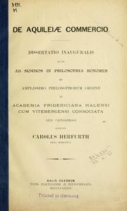 Cover of: De Aquileiae commercio. by Carl Herfurth