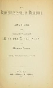 Cover of: Das Bühnenfestspiel in Bayreuth: eine Studie über Richard Wagner's "Ring des Nibelungen