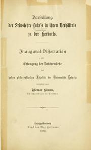 Darstellung der Seinslehre Lotze's in ihrem Verhältnis zu der Herbarts by Theodor Simon