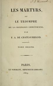 Cover of: martyrs, ou le triomphe de la religion chrétienne