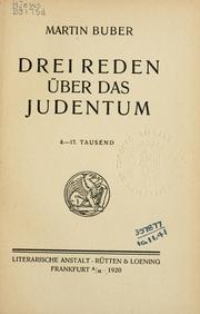 Cover of: Drei Reden über das Judentum