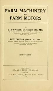 Cover of: Farm machinery and farm motors