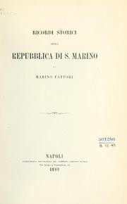 Cover of: Ricordi storici della republica di S. Marino