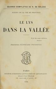 Cover of: Le lys dans la vallée by Honoré de Balzac