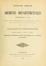Charente-Inférieure by Charente-Maritime, France (Dept.)  Archives départementales