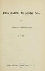 Cover of: Neueste Geschichte des jüdischen Volkes. by Martin Philippson