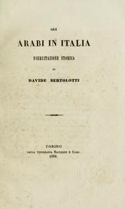 Cover of: Gli Arabi in Italia: esercitazione storica.