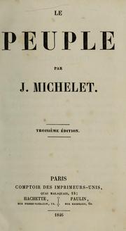 Cover of: Le peuple. by Jules Michelet