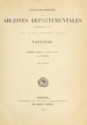 Cover of: Inventaire sommaire des Archives départementales antérieures a 1790. by Vaucluse, France (Dept.)  Archives départementales