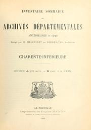Cover of: Charente-Inférieure by Charente-Maritime, France (Dept.)  Archives départementales