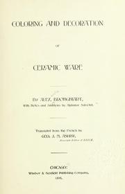 Cover of: Coloring and decoration of ceramic ware by Alexandre Brongniart