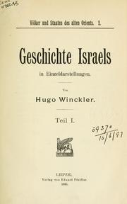 Cover of: Geschichte Israels in Einzeldarstellungen. by Hugo Winckler