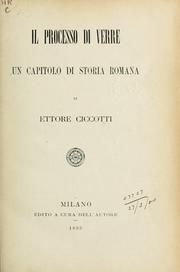 Cover of: Il processo di Verre: un capitolo di storia romana.