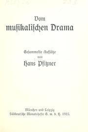 Cover of: Vom musikalischen Drama.: Gesammelte Aufsätze.