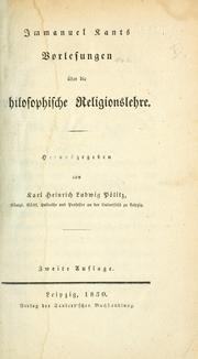 Cover of: Vorlesungen über die philosophische Religionslehre