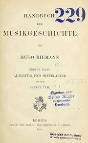 Cover of: Handbuch der Musikgeschichte.