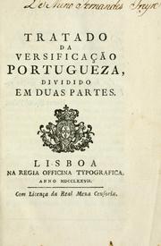 Cover of: Tratado da versificação portugueza by Pedro José da Fonseca