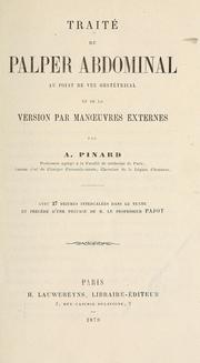 Cover of: Traitdu palper adbominal by Adolphe Pinard