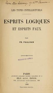 Cover of: Les types intellectuels. by Frédéric Paulhan