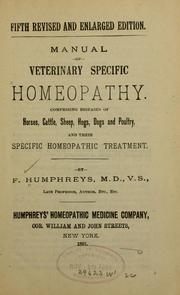 Cover of: Manual of veterinary specific homeopathy. by F. Humphreys