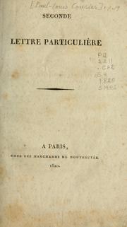 Seconde lettre particuli`ere by Paul-Louis Courier