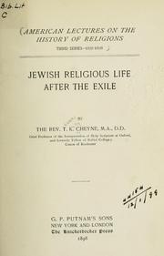 Cover of: Jewish religious life after the exile.