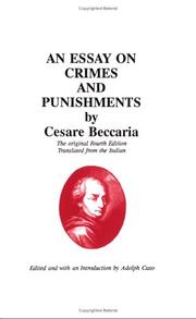 Cover of: An essay on crimes and punishments by Cesare Beccaria