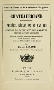 Cover of: Chateaubriand by François-René de Chateaubriand