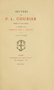 Cover of: Oeuvres complètes de P.-L. Courier