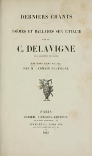 Cover of: Derniers chants; poemes et ballades dur l'Italie