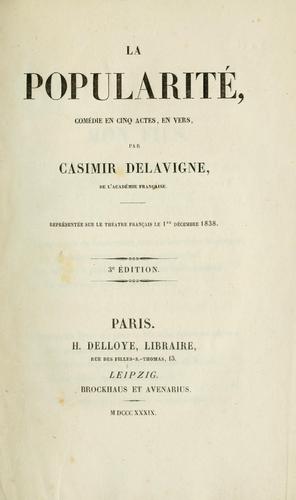 La popularité by Casimir Delavigne