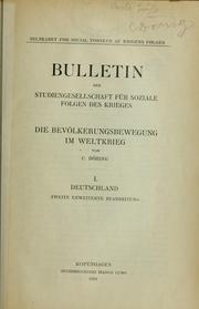 Cover of: Die Bevölkerungsbewegung im Weltkrieg by Christian Döring